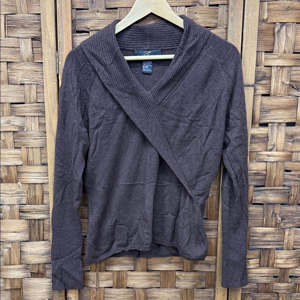 Chic Brown 100% Cashmere Wrap Cardigan